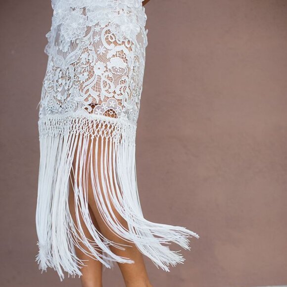 Self-Portrait Dresses & Skirts - SELF-PORTRAIT | Looped Fringe Skirt